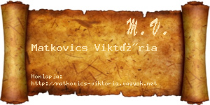Matkovics Viktória névjegykártya